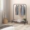 CostwayIndustrial Metal Garment Rack Heavy Duty Floor Cloth Rack w/ Shoe Storage Shelf